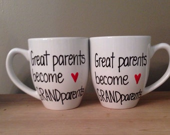 Pregnancy announcement mug, new grandma and grandpa, grandparen, great parents become grandparents, Mother's Day mug, gift for Mother's Day