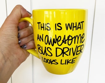 This is what an awesome bus driver looks like mug, mug for bus driver, end of the year gifts, bus driver mug