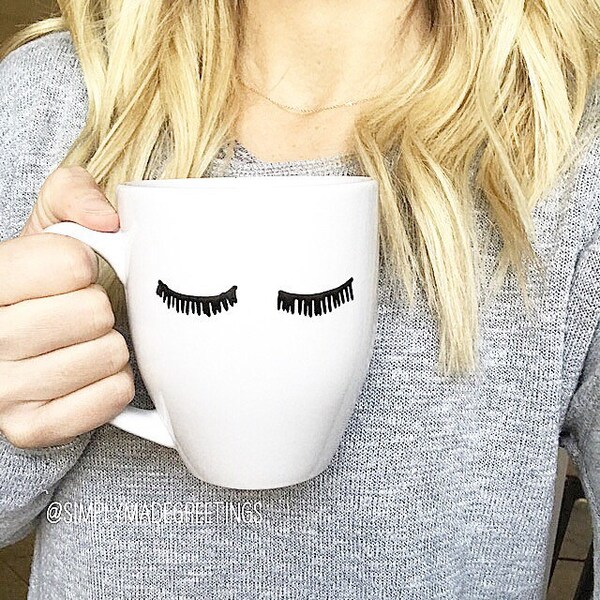 Eyelash mug, funny mom mug, funny mug, handwritten mug, fashionista mug, lash lover, tired mommy mug, moma mug