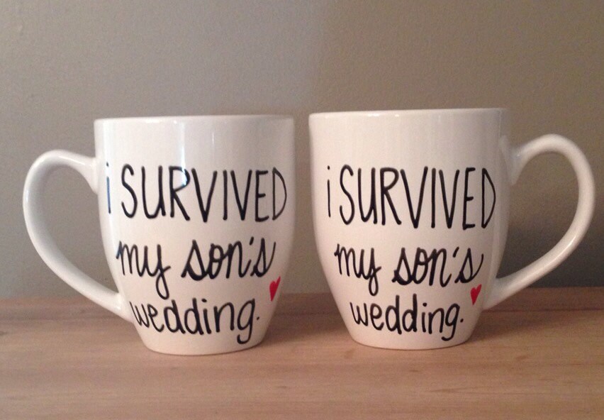 I survived my son's wedding mug set, I survived my daughter's…