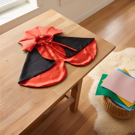 Vampire Pet Cape | Red Dog Costume | Cat Halloween Outfit | Bat Collar Cloak