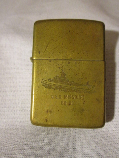 USS Missouri BB-63 Zippo Lighter Commemorative Chrome W Case