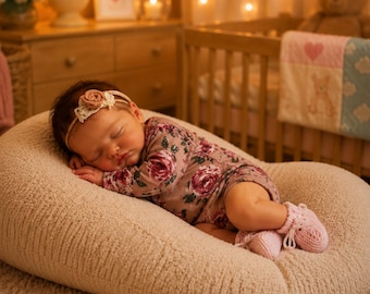 Muñeca Reborn Rosalie Niña Durmiendo / Juguete de Bebé Articulado y con Peso Hecho a Mano / Regalo para Bebé de 45 CM (Vinilo de Silicona) Realista para Recién Nacido