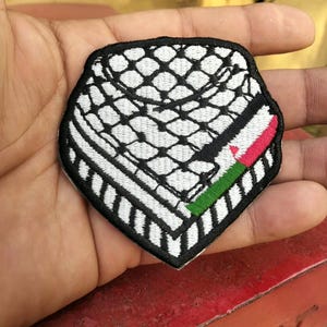 Parche bordado de Palestina, parche con diseño de keffiyeh, insignia de Palestina, colores de la bandera palestina, decoración para chaqueta, mochila o sombrero, par de 2