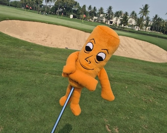 Tung Tung Sahur Plushie Hybrid Golf Club Headcover, Triple T Brainrot Clubcover, LED Lights