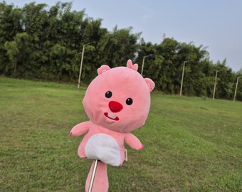 Loopy Golf Headcover / Pink Plush Driver Cover / Pororo and Friends