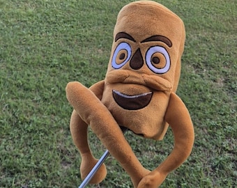 Tung Tung Sahur Plushie Golf Club Driver Headcover, Triple T Brainrot Clubcover, LED Lights
