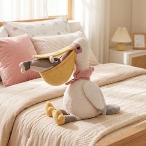 30 cm Pelikan Plüschtier - Weicher gefüllter Vogel, Kawaii Tierpuppe, gemütlicher Begleiter