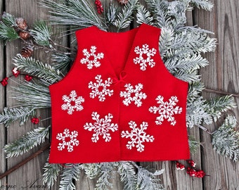 Snowflakes Christmas Felt Vest