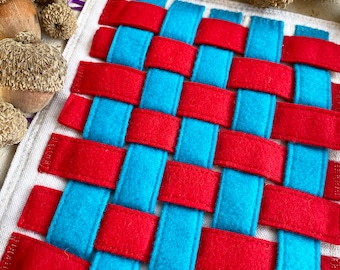 Basic Weaving One Page Sensory Activity for Quiet Time Busy Book - Early Childhood Development - Dementia Care - Autism Educational Aid