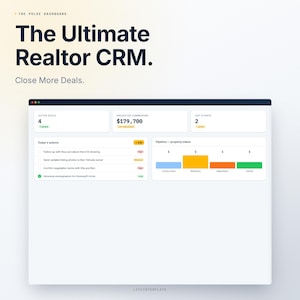 Real Estate CRM, Lead And Client Tracker, Commission Tracker & Transaction Coordinator for Realtors