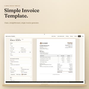 Simple Invoice Template With Editable Business Forms and Printable ...