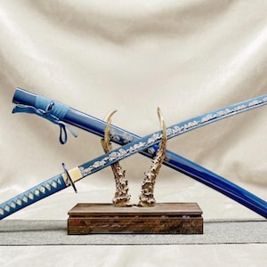 Handmade Blue T10 Carbon Steel Katana – Japanese Samurai Full Tang Replica Sword