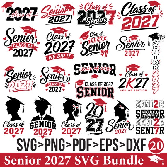 Senior 2027 Svg Bundle, Class of 2027 SVG, Senior svg, Graduation 2027 svg, Senior 2027 Shirt Design, High School Senior Svg for Cricut