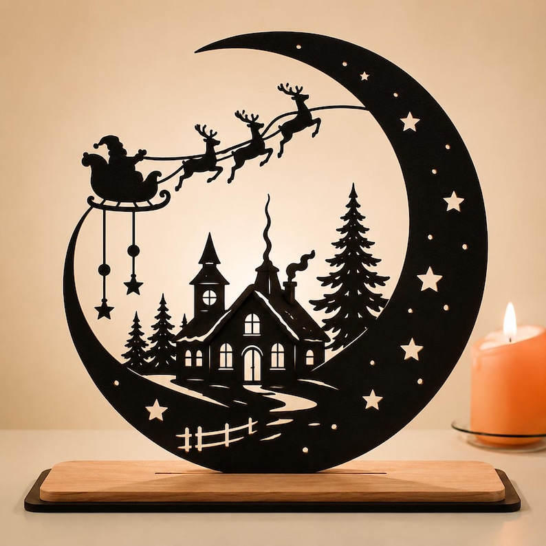 Christmas Tealight Holder SVG Bundle, Christmas Laser Cut Files, Santa ...