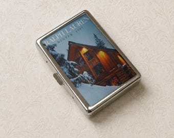 Japanese Cigarette Case, Vintage Japanese Komai Style Metal
