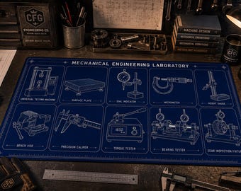 Maschin Technik Labor Plan Schreibtisch Matte | Werkzeug Diagramm Maus Pad