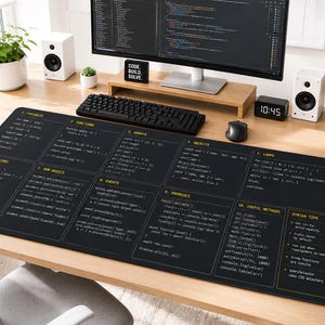 Tapete de mesa com guia rápido de JavaScript | Referência de programação, ferramenta para desenvolvedores imagem 3