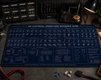 Schreibtischmatte mit elektrischen Anschlüssen - Pinout Referenzanleitung & Geschenk für Elektroniker