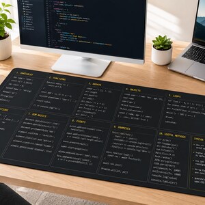 Tapete de mesa com guia rápido de JavaScript | Referência de programação, ferramenta para desenvolvedores imagem 4