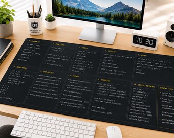 Tappetino da scrivania con foglio riassuntivo di JavaScript / Guida alla programmazione, Strumento per sviluppatori