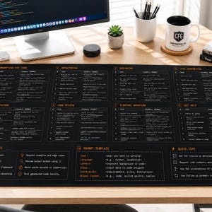 AI Coding Assistant Workflow Desk Mat | Programming Cheat Sheet Workspace Reference image 3