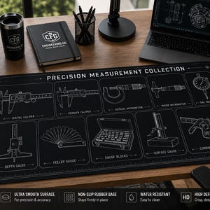 Skrivunderlägg för precisionsmätning | Verktygsdiagram, Verkstadsritningsmatta