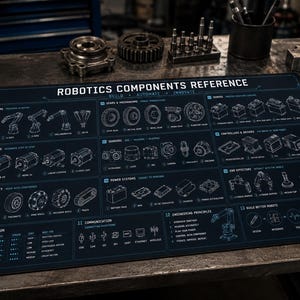 Robotics Components Desk Mat, Robot Engineering Mouse Pad, STEM Engineer Gift