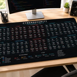 Tappetino da scrivania con tavola periodica della sicurezza informatica / Tappetino per mouse di riferimento sulla sicurezza informatica