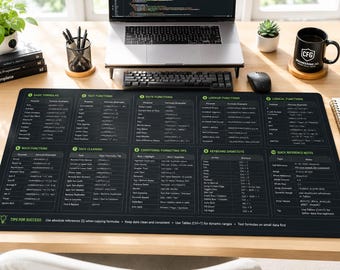 Tappetino da scrivania con formule di Excel / Tappetino per mouse con riferimenti ai fogli di calcolo