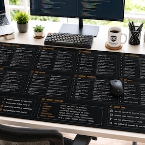 AI Coding Assistant Workflow Desk Mat | Programming Cheat Sheet Workspace Reference image 4