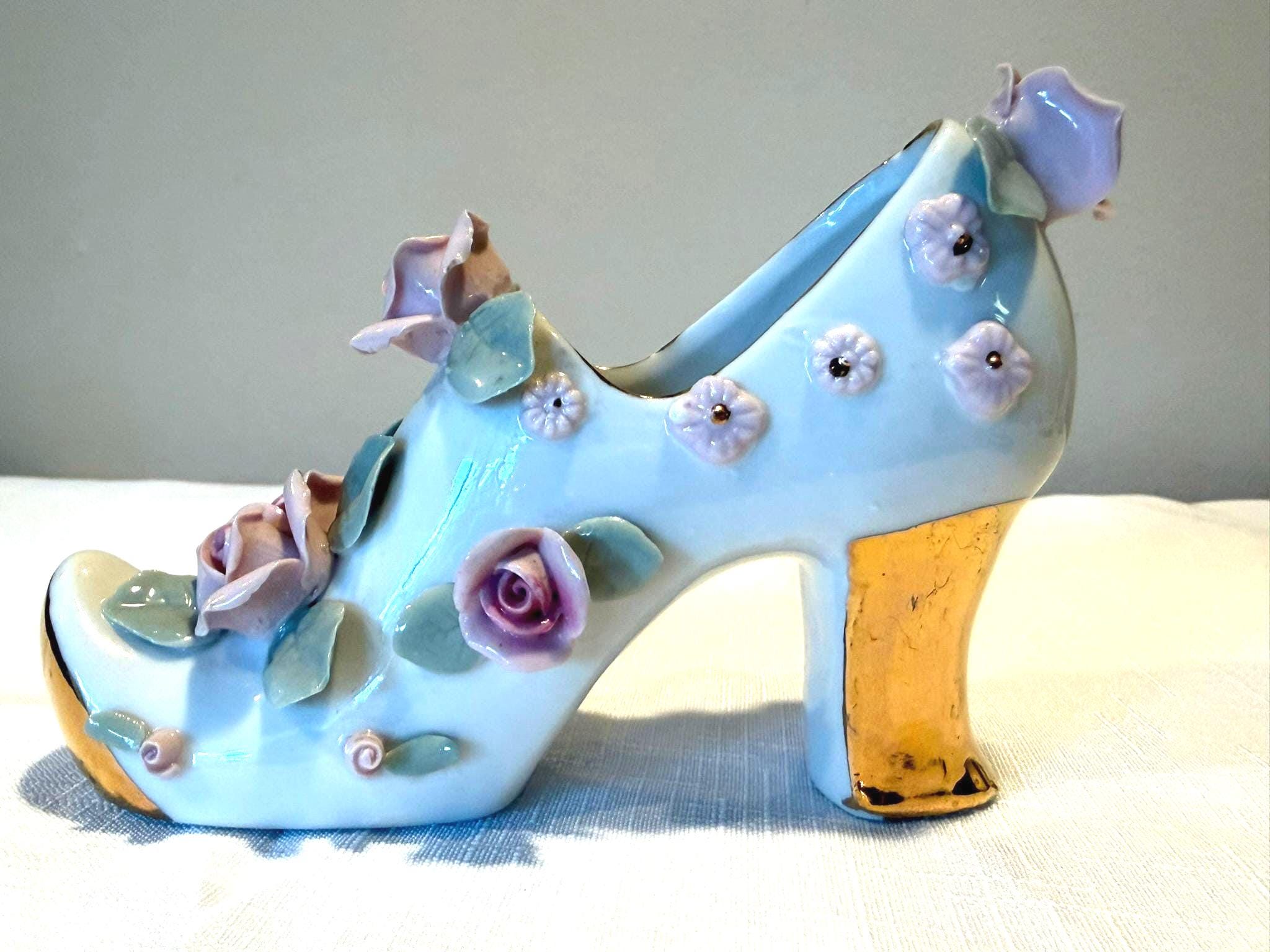 Porcelain High Heel Shoe Figurines - Etsy