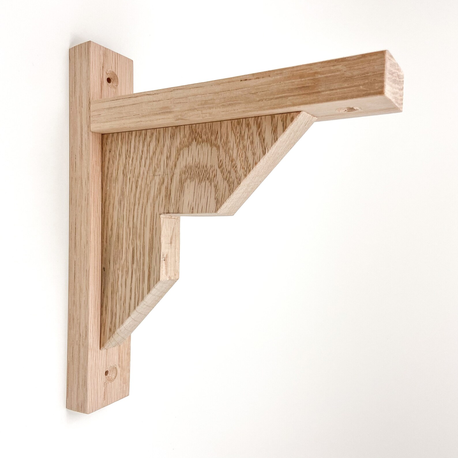 Wall shelf bracket oak wood modern minimal quirky natural Etsy