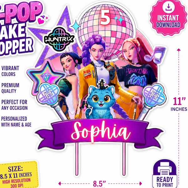 Huntrix Cake Toppers - Etsy