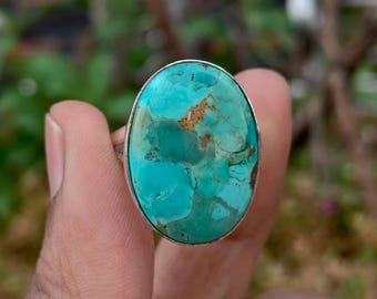 Kingman Turquoise Ring, 925 Sterling Silver, Beautiful Ring, Wedding Ring, Woman Jewelry, Birthday Event, Dainty Ring, Stylish Ring,