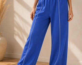 Women's Cotton Wide Leg Joggers | Casual Yoga Sweatpants
