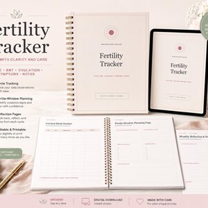 Fertility Tracker Printable, Editable Canva Template, BBT Chart and Ovulation Cycle Planner