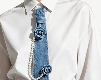 Retro jeans stropdas Vintage  spijker tie unieke stropdas necktie unique