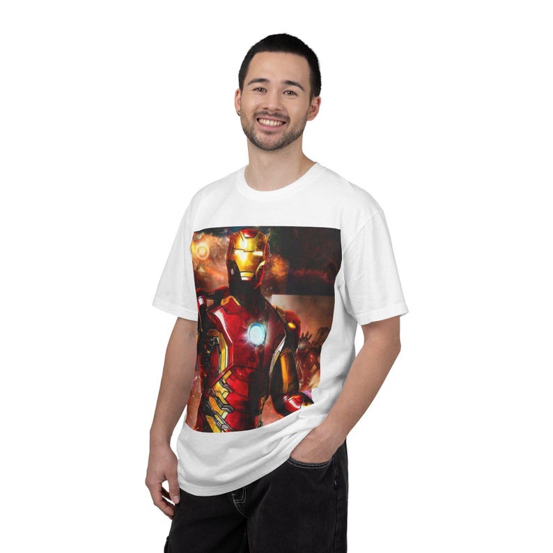 Arc Reactor Iron Man T-Shirt | Superhero Movie Graphic Tee image 3