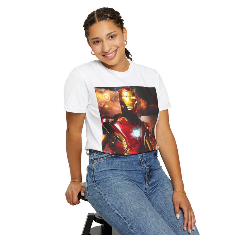 Arc Reactor Iron Man T-Shirt | Superhero Movie Graphic Tee image 4