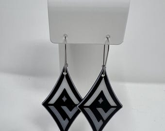 Las Vegas Aces WNBA Earrings Silver and Black Logo Jewelry