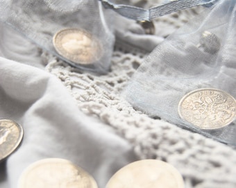 Silver Sixpence christening gift for luck