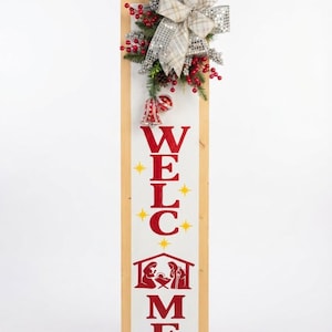 Jingle Bell Porch Leaner Sign: Farmhouse Christmas Nativity Display