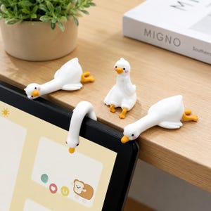 Personalized Computer Monitor Buddy Duck Figurines | Cute Desk Toy & Office Decor | Mood Booster for Workdays | Gift for Her