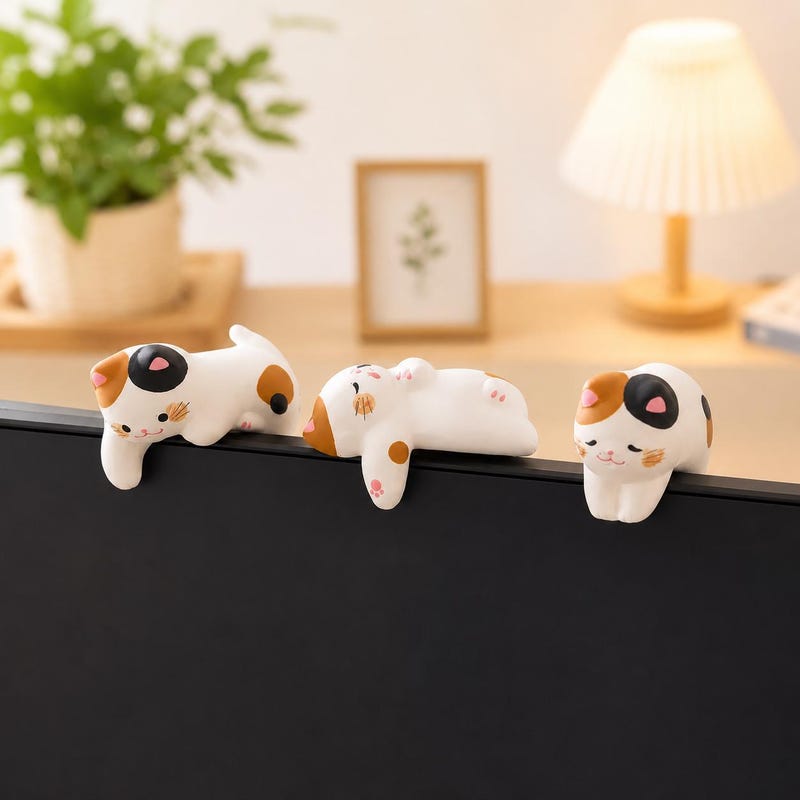 Cat Figurine for Computer Monitors - Etsy