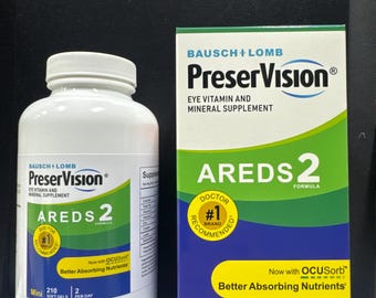 Bausch + Lomb PreserVision AREDS 2 Formula Big 210 Mini Cápsulas Blandas = Suministro para 105 días. Marca n.° 1 recomendada por médicos. Caducidad: 11/2027.