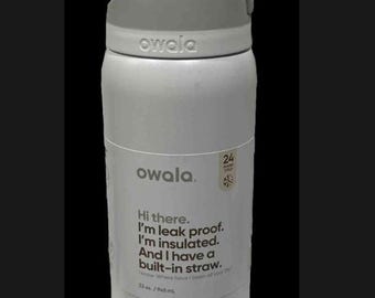OWALA FreeSip Stainless Steel Insulation Water Bottle 32-Fl.Oz. “Shy Marshmallow”