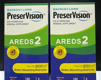 2x Bausch + Lomb PreserVision AREDS 2 Fórmula Grande 210 Mini Cápsulas Blandas = Suministro para 105 días. Marca n.° 1 recomendada por médicos. Caduca en noviembre de 2027.