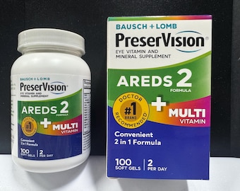 Bausch + Lomb PreserVision AREDS 2 Formula + Multi– 100 Softgels – Exp 06/2028