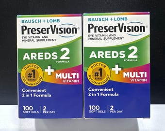 2x Bausch + Lomb PreserVision AREDS 2 Formula + Multi– 100 Softgels – Exp 06/2028